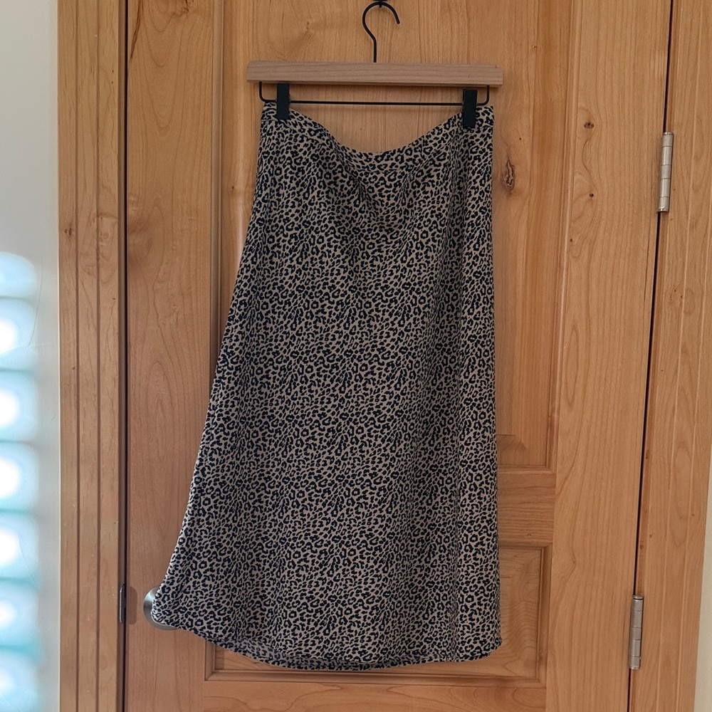 J. Crew Tan and Black Leopard Skirt